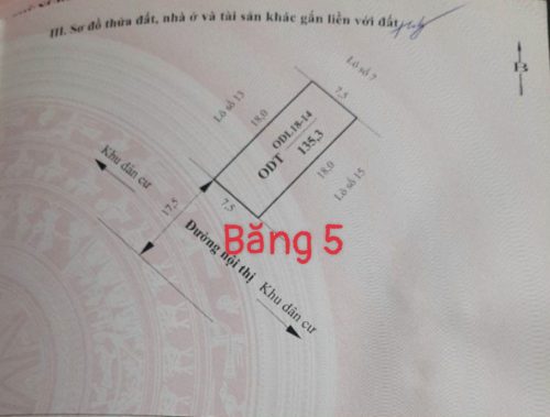 Bán lô đất đẹp 135,3m² tại khu dân cư trung tâm thị trấn Mộc Châu – Sổ hồng riêng, pháp lý chuẩn chỉnh